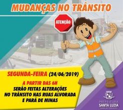 Alteração de trânsito no São Benedito Atendendo ao pedido de comerciantes da rua Alvorada e entorno, será feito teste durante sete dias