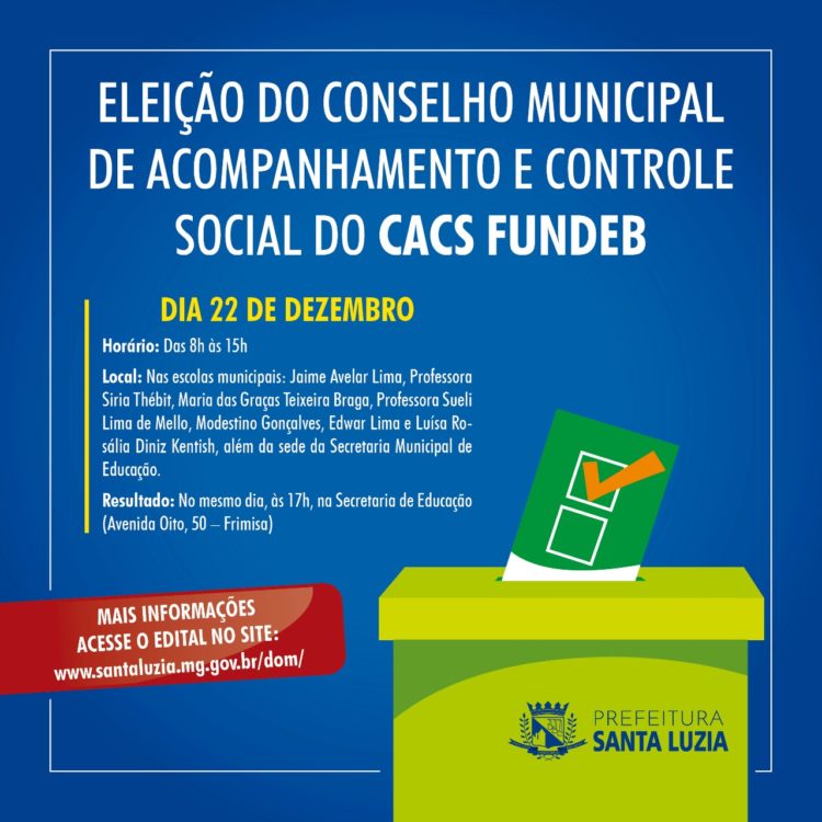 Eleição do Conselho Municipal de Acompanhamento e Controle Social do CACS FUNDEB