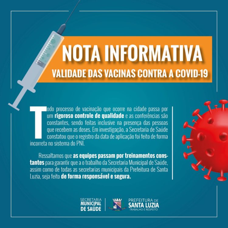 Nota informativa sobre a validade das vacinas contra a covid-19