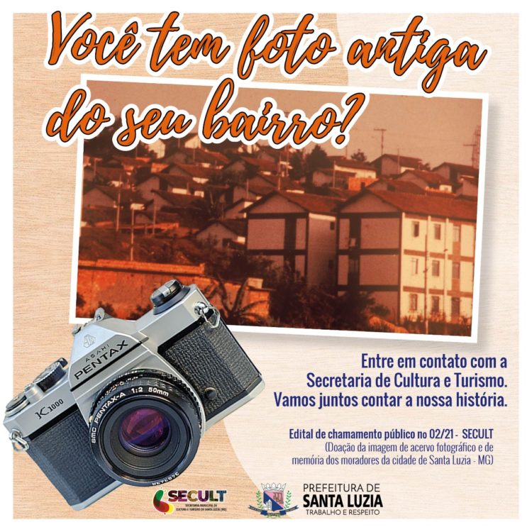 Prefeitura publica chamamento público para elaboração de acervo e exposição fotográfica dos moradores de Santa Luzia